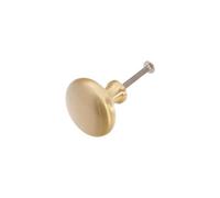 Infinity Decor Round Mushroom Shaped Solid Brass Cupboard Knob Satin Brass Pull Handle 38mm - Ideal for Drawer Cabinets Doors