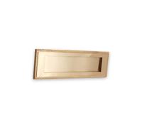 Infinity Decor Satin Brass Georgian Sprung Letter Plate 10” (250mm) - Solid Brass Rope Design Postal Plate for Internal and External Doors