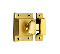 Infinity Decor Satin Brass Mushroom Knobs, Cup Pull Handles and Cupboard Catch for Kitchen Cabinet Doors (Latch)