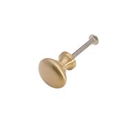 Infinity Decor Satin Brass Mushroom Knobs, Cup Pull Handles and Cupboard Catch for Kitchen Cabinet Doors (25mm Mushroom Knob)