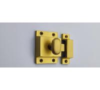 Infinity Decor Satin Brass Mushroom Knobs, Cup Shell Pulls and Cupboard Catch for Kitchen Cabinet Doors (Latch)