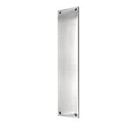 Infinity Decor Satin Chrome Traditional Victorian Design Square Finger Push Plate Solid Brass Door Protector - for Interior and Exterior Doors