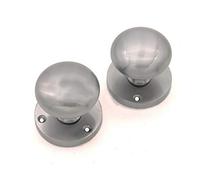 Infinity Decor Satin Chrome Victorian Style Round Mortice Door Knobs Pair 52mm - Sprung Pull Handles Set for Internal and External Doors