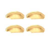 Infinity Decor Set of 4 Modern Solid Brass Tulip Cup Shell D Pull Handles 150mm - Polished Brass for Kitchen Cabinet Drawer Cupboard Door
