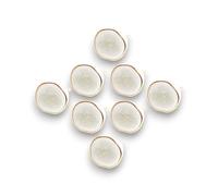Infinity Decor Set of 8 White & Golden Reef Design Ceramic Cupboard Knobs 45mm - Classic Pull Handles for Chest Drawers, Kitchen, Cabinet Door