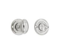 Infinity Decor Slimline Security Thumb Turn and Release Lock Pack with Emergency Release - Solid Brass Privacy Latch for Bathroom Doors (Polished Nickel)