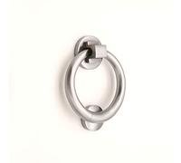 Infinity Decor Solid Brass 110mm Ring Door Knocker in Satin Chrome Finish - Premium Quality Hand Door Knocker for Entrance Front Door Furniture