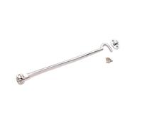 Infinity Decor Solid Brass 12inch (300mm) Silent Cabin Hook and Eye Catch in Polished Chrome Finish Window Door Shed Gate Latch