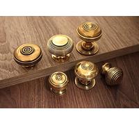 Infinity Decor Solid Brass Antique Old Style Beehive Bloxwich Reeded Cabinet Chest Knobs Pulls 6 Designs (Beehive Small)