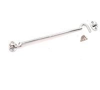 Infinity Decor Solid Brass Cabin Hook and Eye Silent Catch 250mm Door Window Shed Gate Latches in Polished Chrome Finish