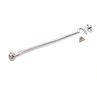 Infinity Decor Solid Brass Cabin Hook and Eye Silent Catch 300mm Door Window Shed Gate Latches in Polished Chrome Finish