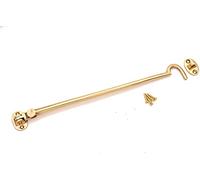 Infinity Decor Solid Brass Cabin Hook and Eye Silent Catch 300mm Door Window Shed Gate Latches in Polished Brass Finish