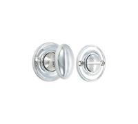 Infinity Decor Solid Brass Modern Style Slimline Bathroom Privacy Thumb Turn and Release Latch Lock for Interior Exterior Toilet Doors (Polished Chrome)