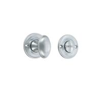 Infinity Decor Solid Brass Modern Style Slimline Bathroom Privacy Thumb Turn and Release Latch Lock for Interior Exterior Toilet Doors (Satin Chrome)