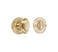 Infinity Decor Solid Brass Modern Style Slimline Bathroom Privacy Thumb Turn and Release Latch Lock for Interior Exterior Toilet Doors (Satin Brass)