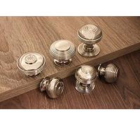 Infinity Decor Solid Brass Old Style Beehive Bloxwich Cabinet Drawer Chest Knobs Pulls Nickel Finish (Preston Small)