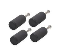 Infinity Decor Solid Brass Set of 4 Knurled Cylinder Cupboard Pull Handle Gunmetal Grey Finish - Ideal for Kitchen Cabinet, Wardrobes, Interior Furniture Doors