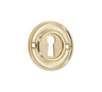 Infinity Decor Solid Brass Slimline Standard Door Lock Keyhole Cover Plate Escutcheon 42mm - Ideal for Front Exterior Doors (Polished Brass)