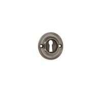 Infinity Decor Solid Brass Slimline Standard Door Lock Keyhole Cover Plate Escutcheon 42mm - Ideal for Front Exterior Doors (Antique)