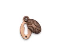 Infinity Decor Solid Brass Vintage Style Matt AntiqueOval Beehive Reeded Escutcheon Door Lock Keyhole Cove - for Front Doors