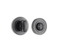 Infinity Decor Standard Gunmetal Grey Thumb Turn with Emergency Release Privacy Lock - Thumb Twist Latch for Bathroom Toilet WC Doors