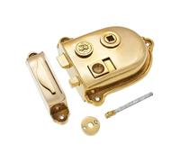 Infinity Decor Traditional Cromwell Rim Latch Lock Set in Polished Brass Finish - Victorian Solid Brass Privay Door Lock for Interior Bathroom and Bedroom Doors