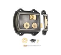 Infinity Decor Victorian Cast Iron & Solid Brass Rim Door Latch Lock Pewter | Traditional Heavy Duty Vintage Style Rim Latch Lock with Emergency Release - Suitable for Bedroom & Bathroom Door