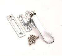 Infinity Decor Victorian Polished Brass Casement Fastener Window Latch Lock - Spoon Handle Catch Ideal for Casement Windows