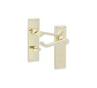 Infinity Decor Victorian Scroll Internal Lever WC Bathroom Door Handles Chrome/Brass/Satin, Ideal for All The Bathroom Doors. Backplate 153mm x 40mm Supplied with Spindle & Screws (Polished Brass)