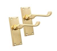 Infinity Decor Victorian Scroll Lever Door Pull Handles on 118x40mm Backplate in Polished Brass for Internal Use