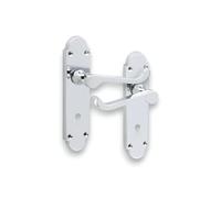 Infinity Decor Victorian Scroll Lever on Shaped Backplate Door Handle (170 x 40mm) Polished Chrome Finish - Key Lock Handle Ideal for Interior and Exterior Doors