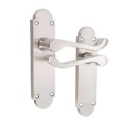 Infinity Decor Victorian Scroll Satin Nickel Latch Lock Euro Bathroom Lever on Backplate (Latch)