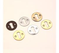 Infinity Decor Victorian Standard Key Hole Cover Open or Covered Escutcheons Lock Security Key Hole Cover with Screws in Satin Brass