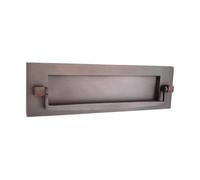 Infinity Decor Victorian Style 10” 250mm Aged Bronze Sprung Letter Plate with Knocker - Ideal for Internal and External Doors