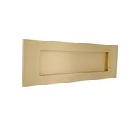 Infinity Decor Victorian Style 12” 300mm Solid Brass Sprung Postal Box Letter Plate in Satin Brass Ideal for Internal and External Doors