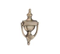Infinity Decor Victorian Style 6” Solid Brass Urn Door Knocker in Antique Brass Finish - Premium Quality Hand Door Knocker for Entrance Front Door Furniture