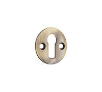 Infinity Decor Victorian Style Keyhole Escutcheon in Antique Brass Finish - Door Lock Covers for Interior and Exterior Doors