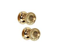 Infinity Decor Victorian Style Polished Brass Regency Mortice Door Knobs Set 60mm - Round Pull Handles Pair Ideal for Interior and Exterior Doors