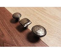 Infinity Decor Vintage Black Cast Iron Cupboard Knob Chest Drawer Hammered Handle Cabinet Pull (419-Small)