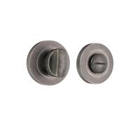 Infinity Decor Vintage Oval/Euro Style Keyhole/Bathroom Thumb Turn & Cover Escutcheon Set in Various (Turn & Release, Pewter)