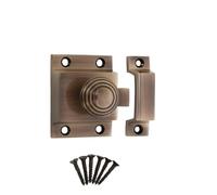 Infinity Decor Vintage Style Beehive Design Kitchen Cupboard Catch with Thumb Turn Knob Latch Lock - Ideal for Cabinet Desk Drawer Doors (Antique Brass)