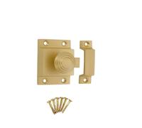 Infinity Decor Vintage Style Beehive Design Kitchen Cupboard Catch with Thumb Turn Knob Satin Brass Finish Latch Lock - Ideal for Cabinet Desk Drawer Doors