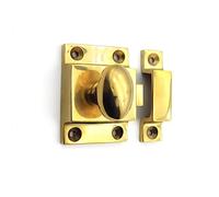 Infinity Decor Vintage Style Brass Kitchen Cupboard Catch with Thumb Turn Knob Polished Brass Finish Latch Lock - Ideal for Cabinet Desk Drawer Doors