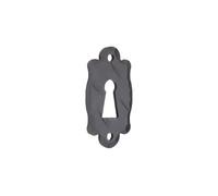 Infinity Decor Vintage Style Hammered Texture Handforged 60x30mm Iron Escutcheon Door Lock Keyhole Cover in Matt Black Finish for Front Doors