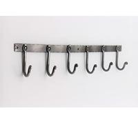 Infinity Decor Wall Mounted Pewter Coat Hooks - Vintage Style Iron Hanger with 6 Hooks Ideal for Hanging Clothes, Bags, Hat and Utensils