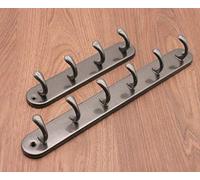 Infinity Decor Wall Mounted Stainless Steel hat & Coat Hook Rack Door Hanger Kitchen Hanging Towel Holder Wall Mounted 4/6 peg BLK (4 peg)