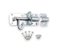 Infinity Decor Zinc 4” 100mm Iron Brenton Padlock Bolt Door Latch - Heavy Duty Security Privacy Lockable Bolt - for Garden Shed Gate and Wooden Gates