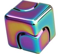 Infinity Fidget Cube Age 3+, Metal 2 in 1 Fidget Spinner Toy for Kids Adults, Transformable Anti-Anxiety Dice Fidget Block, EDC Office Desk Gadget Decor, Christmas Stress Relief Birthday Gift
