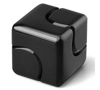 Infinity Fidget Cube Spinner Toy Age 3+ for Kids Adults, Metal Fidget Puzzle Block Figner Spinner Focus 2 in 1 Spinning for Boy Girl, Cool Mini Gadget Stuff Toy for Office Desk Toy(Black)