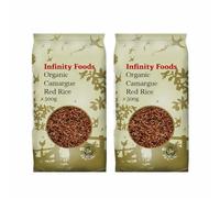 Infinity Foods Camargue Red Rice 500g x 2 Pack - Wholegrain Red Rice from France - Nutty Flavour & Firm Texture - High Fibre - Vegan & Gluten Free - 1KG Total